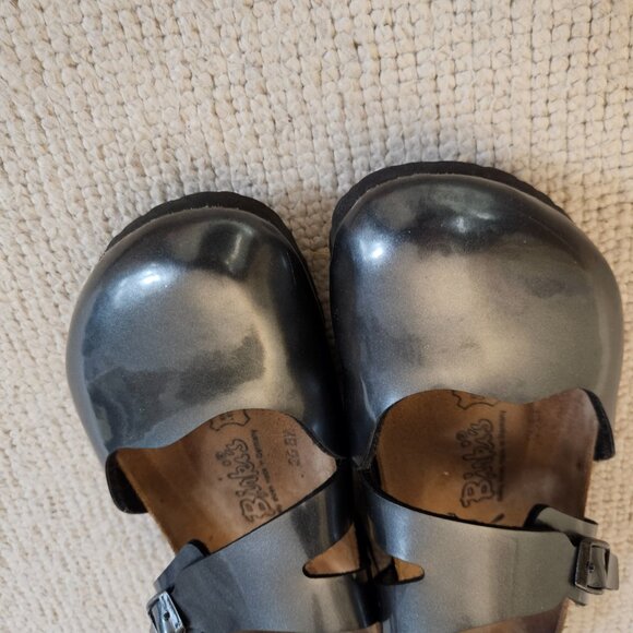 Birkenstock Birki's Silver Gray Mary Jane Mule Clogs EU 37 US 6 or 6.5 - Picture 5 of 6